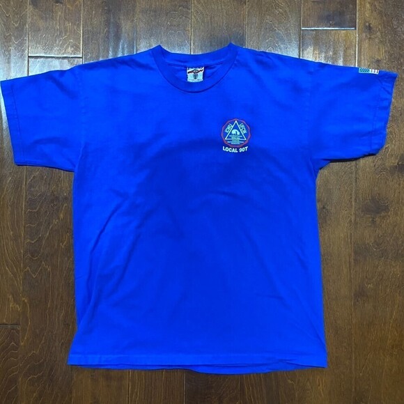 Union Made Vintage Chemical Workers Union American Tee Blue Men's Size XL - Picture 4 of 9